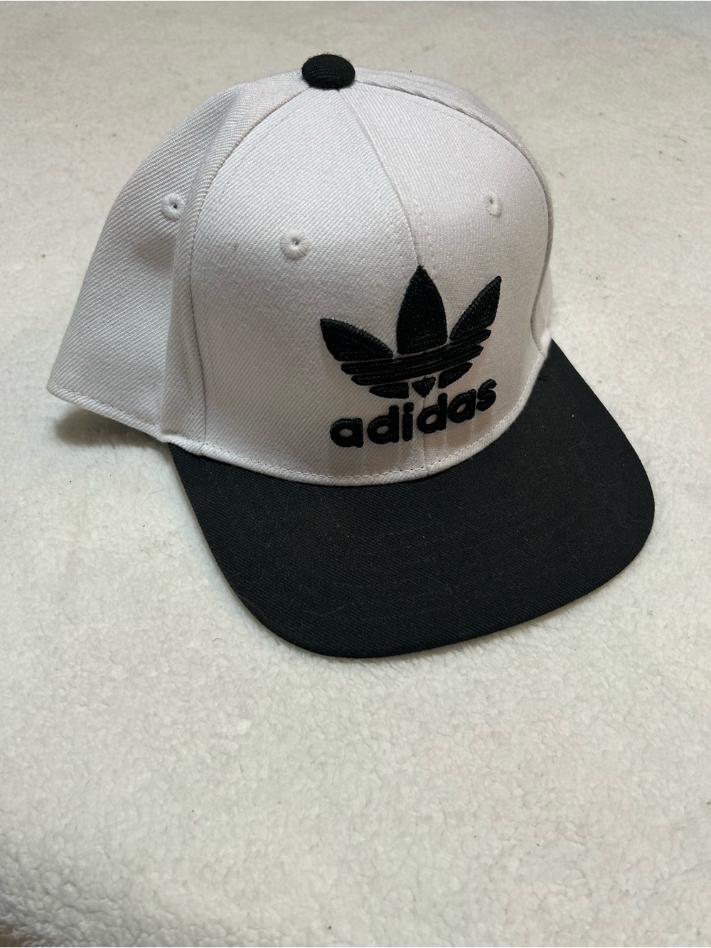 adidas White and Black Logo Snapback Hat